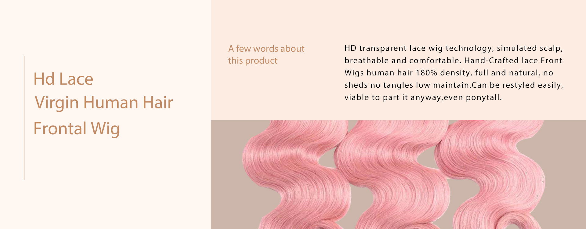 dne hair store 13x4 hd lace front wigs human hair body wave wig pink colored wig product details page picture about the wig description phone display