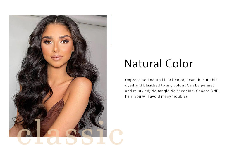 dne hair store 13x4 lace front wig body wave wig natural color human hair wig product details page about natural color description picture phone display