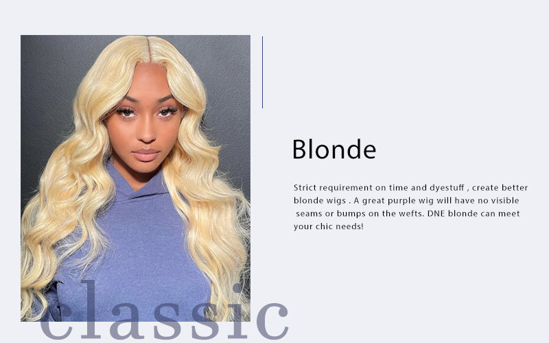 dne hair store lace front wig blonde body wave wig product detailes page about blonde color description phone display