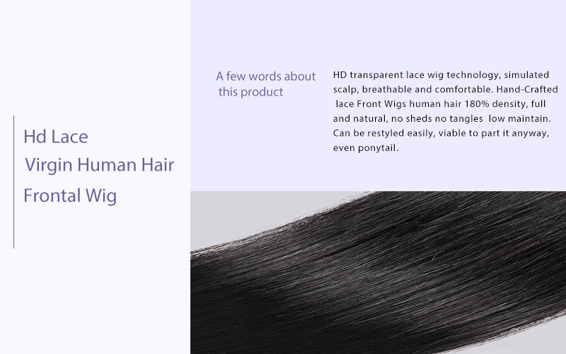 dne hair store product 13x4 hd lace front wigs human hair straight wig natural color decription details page phone display