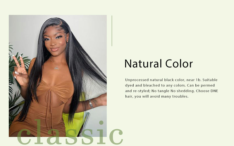 dne hair store product 4x4 lace closure wig straight hair natural color discription picture post on details page phone display