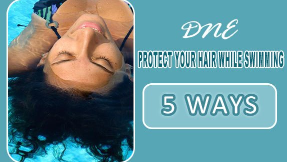 dne hair blog picture on 5 ways to protect your hair while swimming