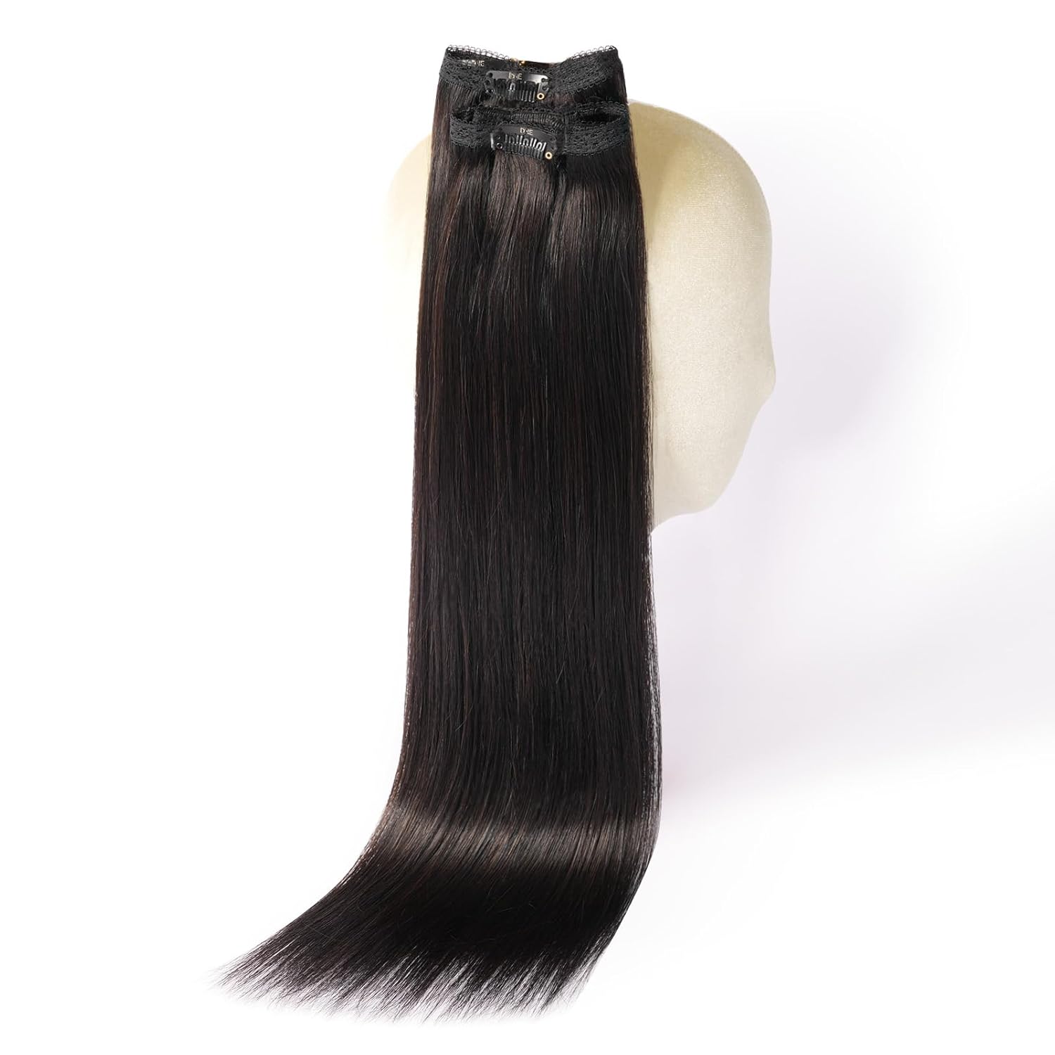 DNE Clip in Hair Extensions Real Human Hair 120g 7pcs 100% Remy Human Hair Extensions Double Wefted Clip-Ins for Women,#1B natural black
