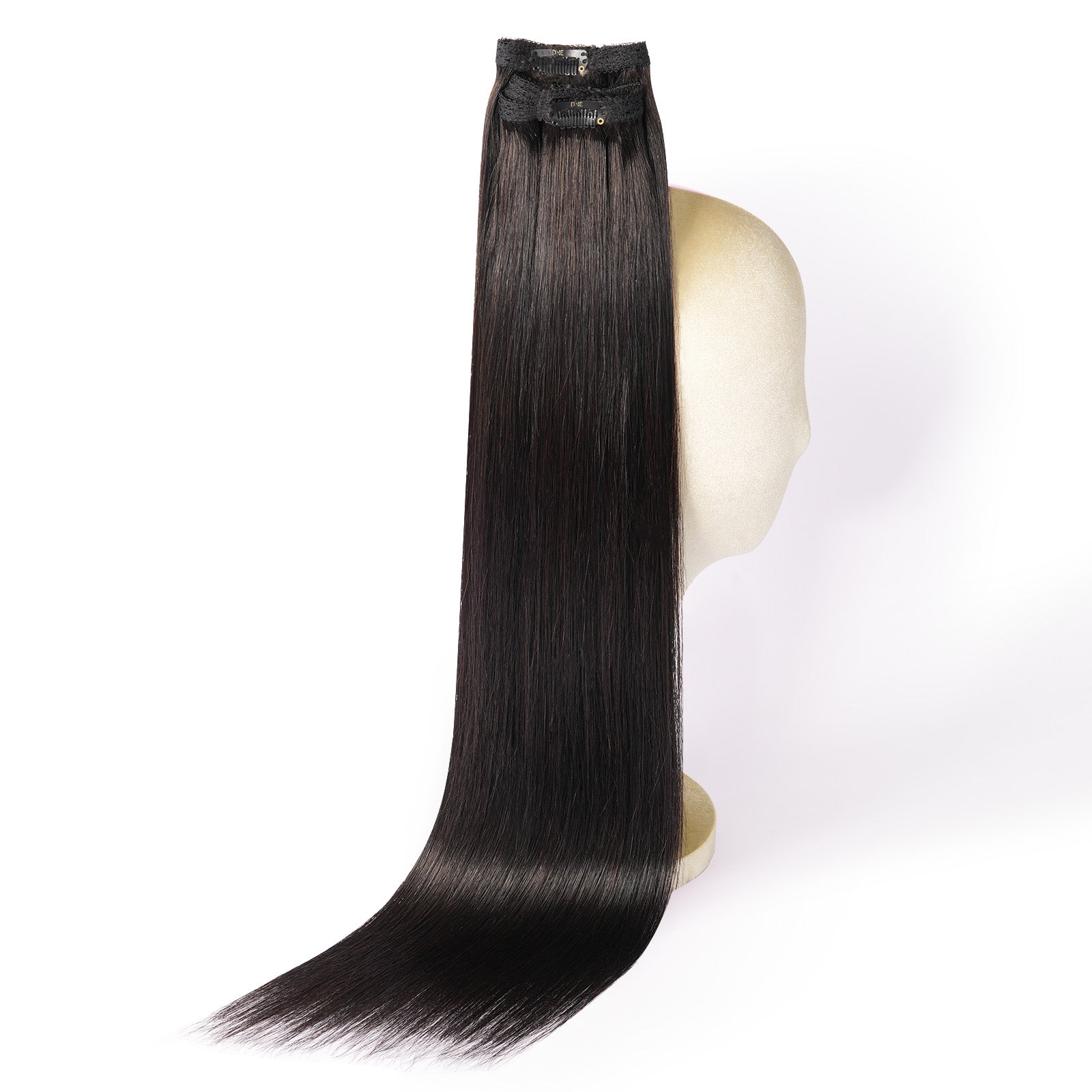 DNE Clip in Hair Extensions Real Human Hair 120g 7pcs 100% Remy Human Hair Extensions Double Wefted Clip-Ins for Women,#1B natural black