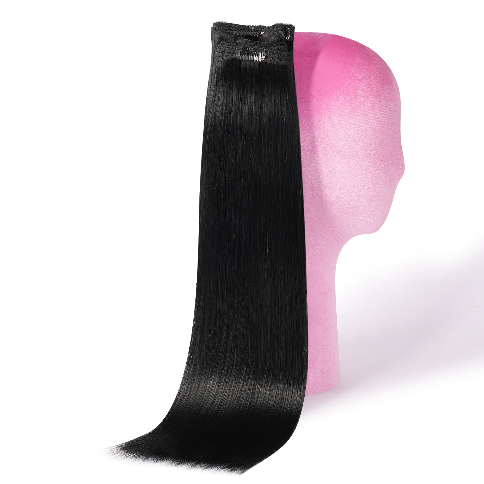 DNE Clip in Hair Extensions 7pcs 100% Remy Human Hair, Heat Resistant/Double Wefted Clip-Ins for Women,  Dark Color