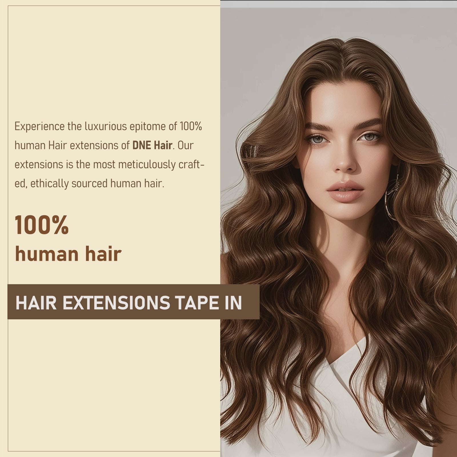 DNE Tape in Hair Extensions Real Human Hair 20Pcs/40g/Pack Seamless #4 Medium Brown Dark Color Straight Invisible Double Sided Tape in Hair Extensions for Women/Girls Can Bleached and Curl