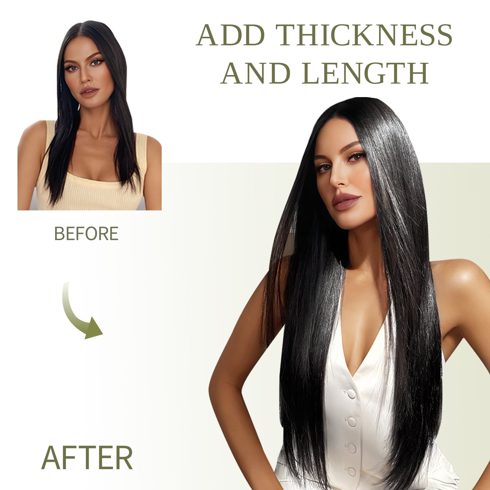 DNE Clip in Hair Extensions 7pcs 100% Remy Human Hair, Heat Resistant/Double Wefted Clip-Ins for Women,  Dark Color