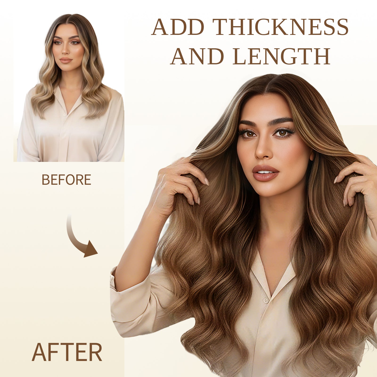 DNE Clip in Hair Extensions 120g 7pcs 100% Remy Human Hair, Heat Resistant Double Wefted Clip-Ins for Women, P4/27