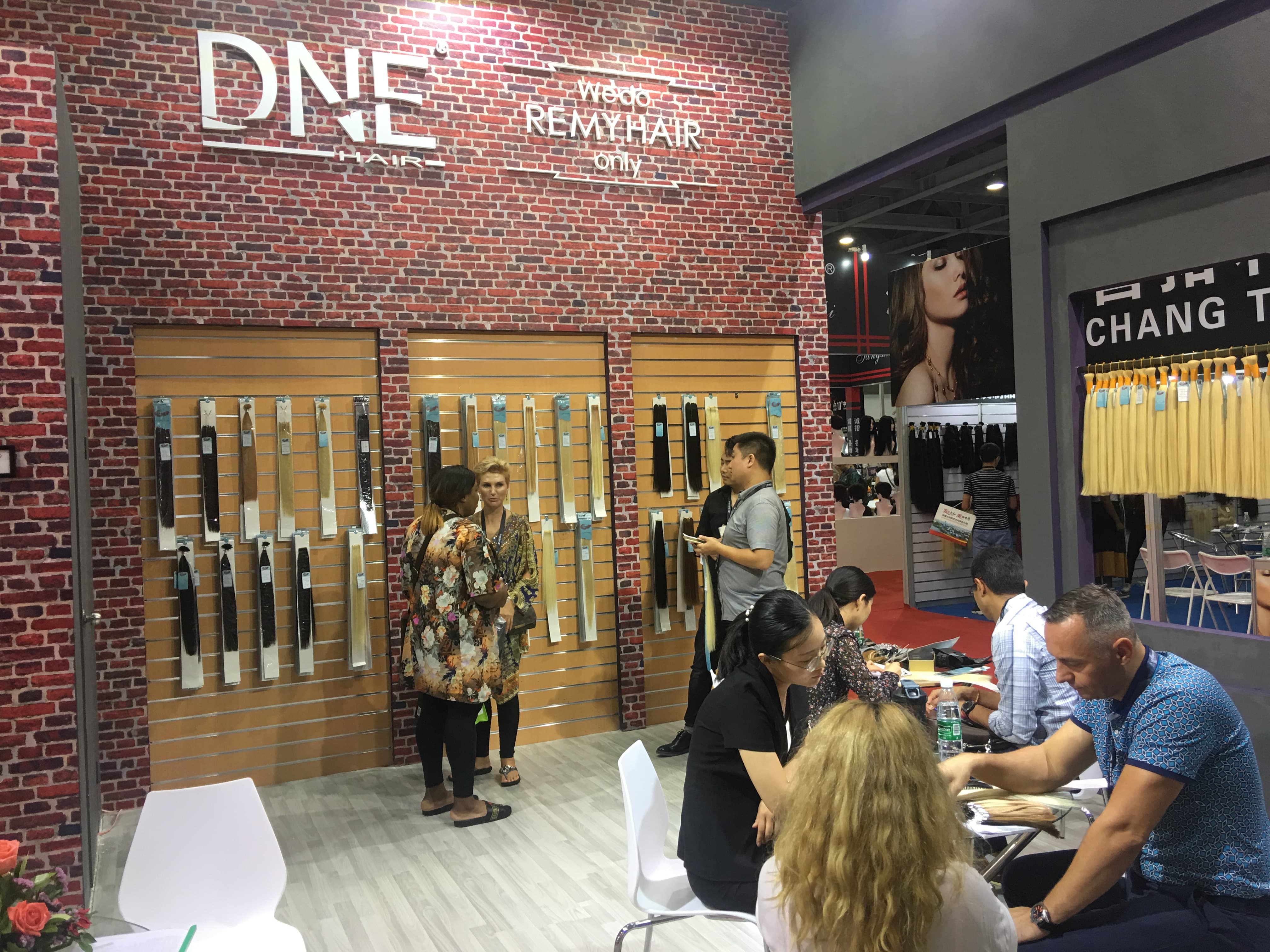 DNE hair store brand logo with our slogan we do remy hair only