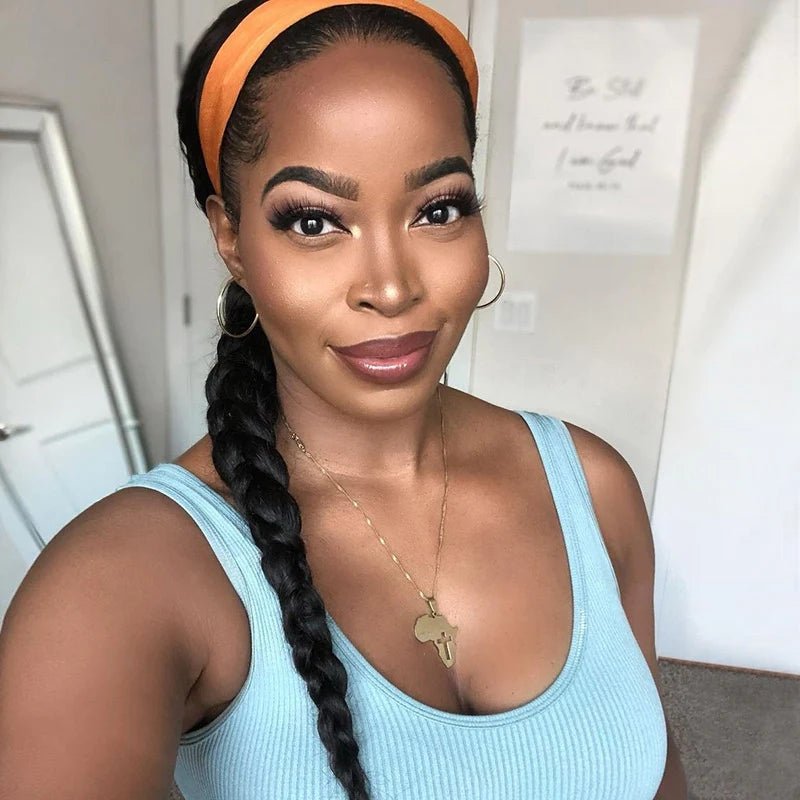 DNE Hair Headband Wig Human Hair Water Wave Glueless Wigs for Women Model Braided Hair Front Show