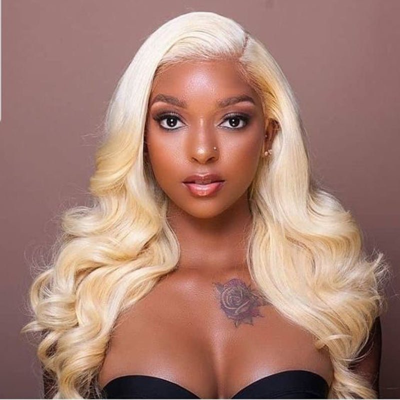 DNE Hair HD Lace Front Wigs Human Hair 13x4 Colored Wigs 613 Blonde Wig for Women Model Front Show