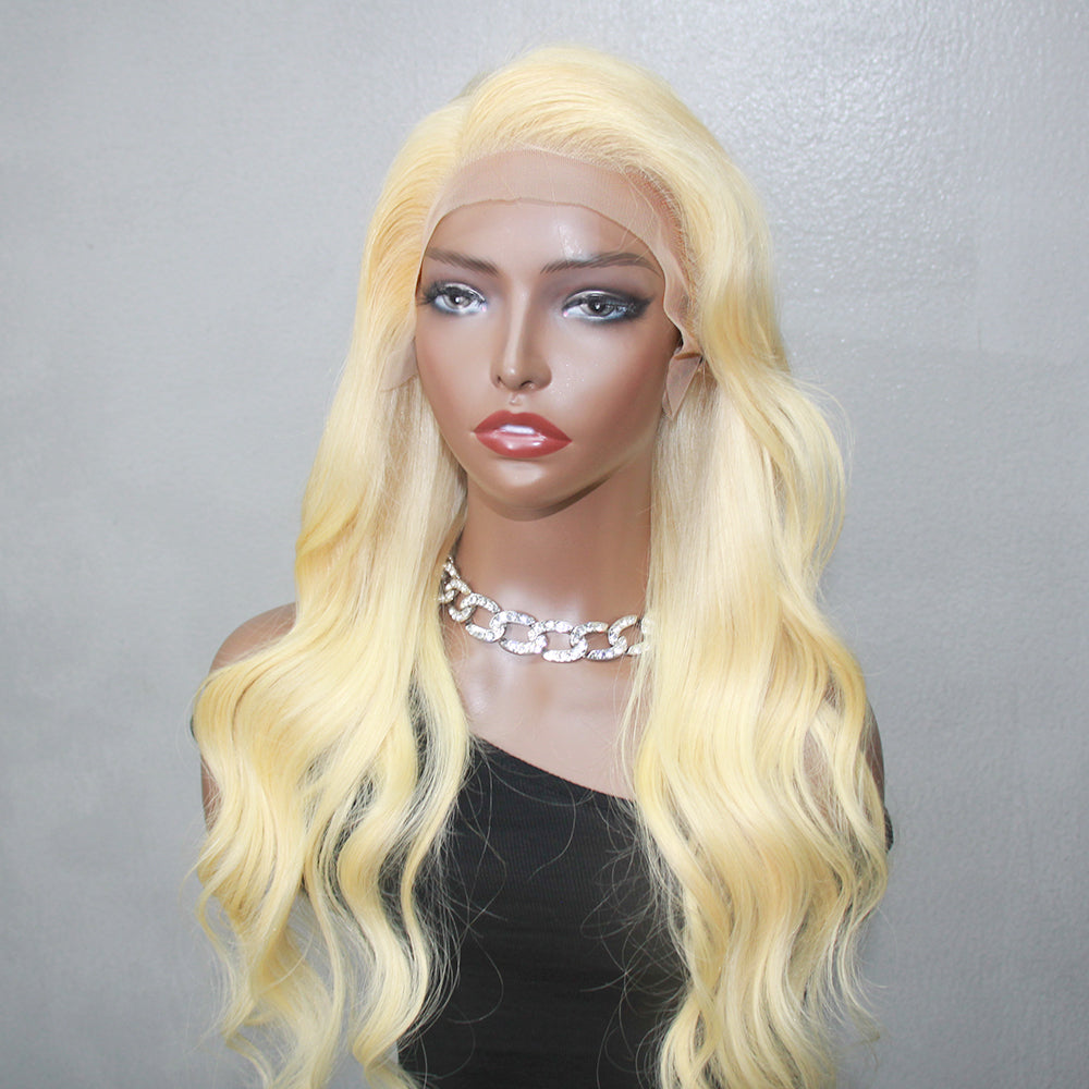 DNE Hair HD Lace Front Wigs Human Hair 13x4 Colored Wigs 613 Blonde Wig for Women Model Side Show