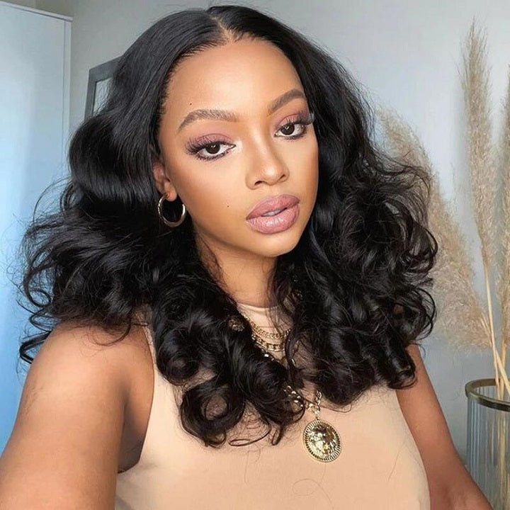 DNE Hair 5x5 Lace Closure Wigs Human Hair 24 Inch Loose Deep Wave HD Lace Wig for Women Model Front Show