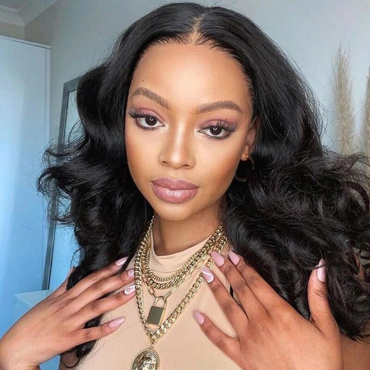 DNE Hair 5x5 Lace Closure Wigs Human Hair 24 Inch Loose Deep Wave HD Lace Wig for Women Model Front Show