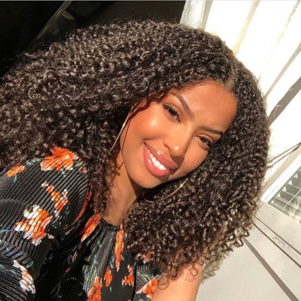 DNE Hair Curly Wigs Human Hair Glueless Wig None Lace V Part Wig for Women 26 Inch Wig Customer Show