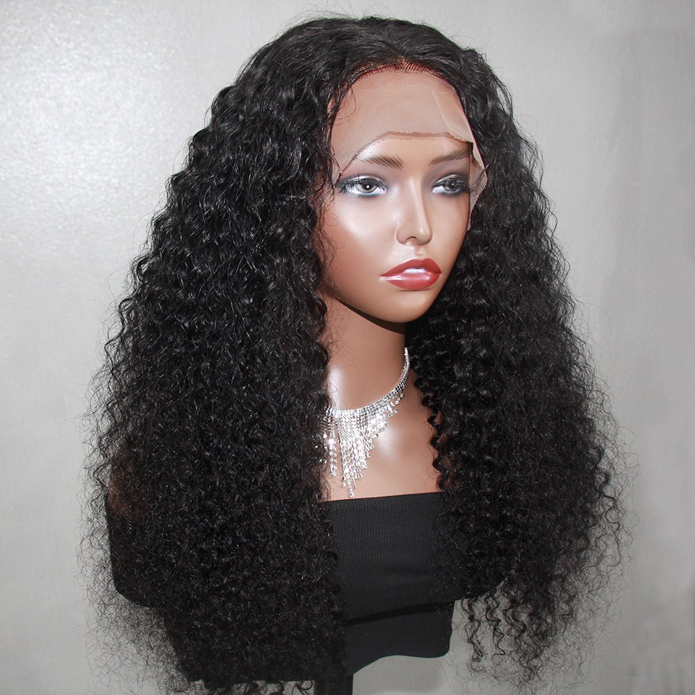 13x4 Lace Front Wigs Human Hair Pre Plucked 180% Density Brazilian Kinky Curly Lace Frontal Wig with Baby Hair Real Wig Side Picture Display (24, Curly Wigs)