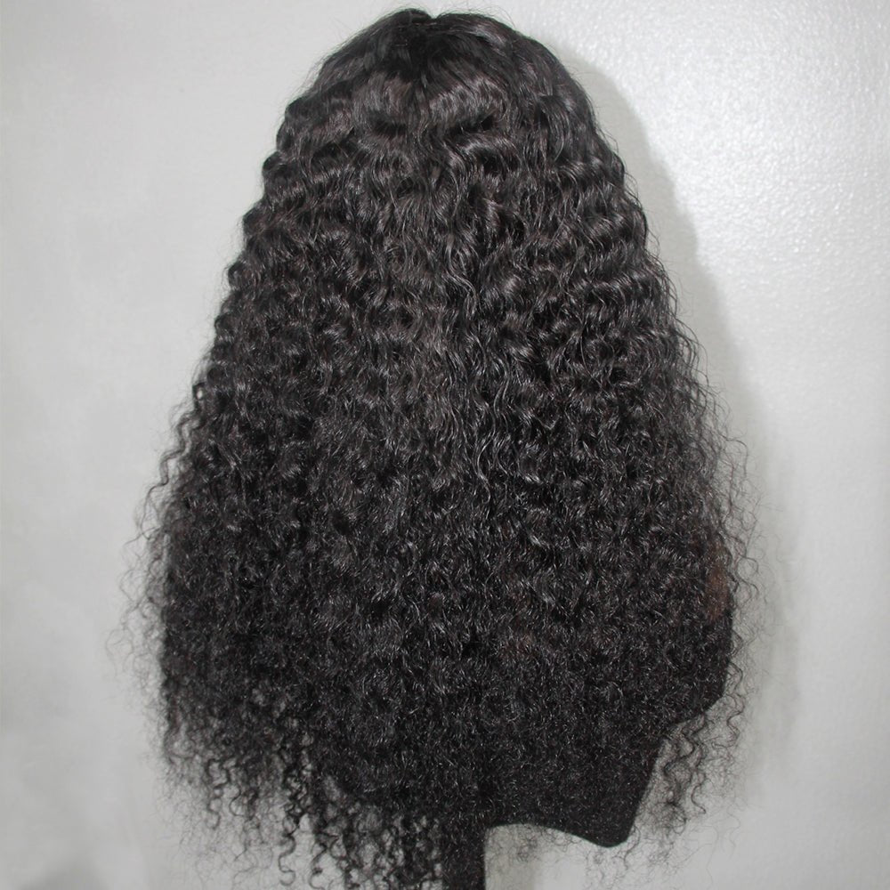 13x4 Lace Front Wigs Human Hair Pre Plucked 180% Density Brazilian Kinky Curly Lace Frontal Wig with Baby Hair Real Wig Back Picture Display (24, Curly Wigs)