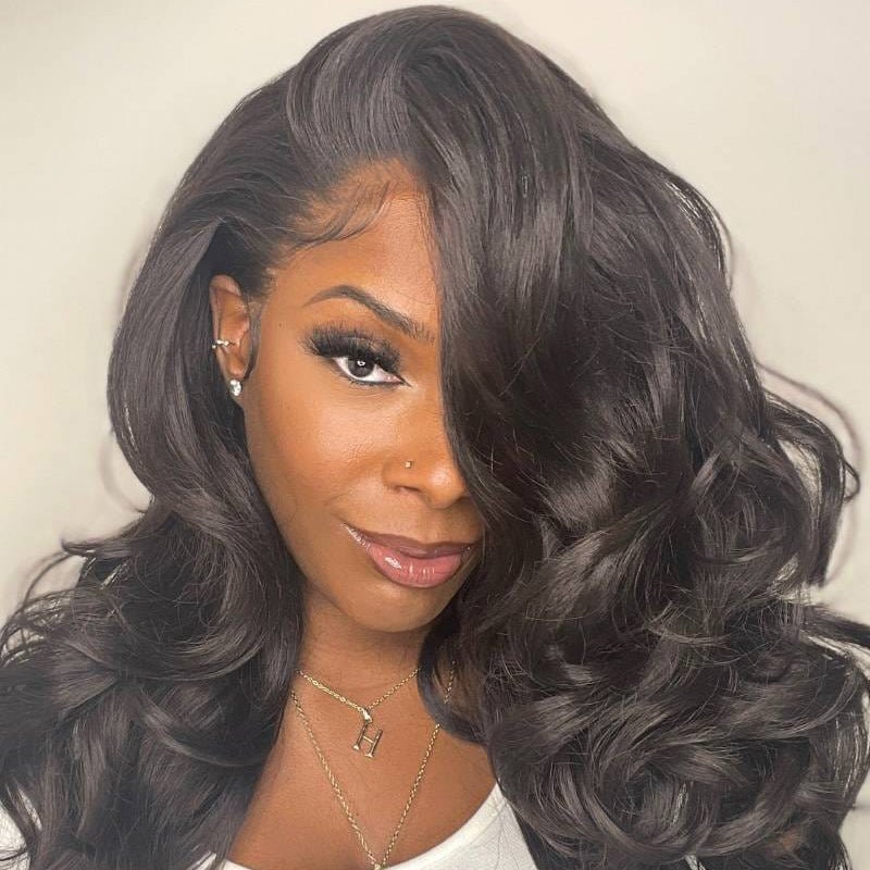 DNE Hair 360 Ponytail Lace Front Wigs Human Hair Body Wave HD Lace Wig Model Front Show