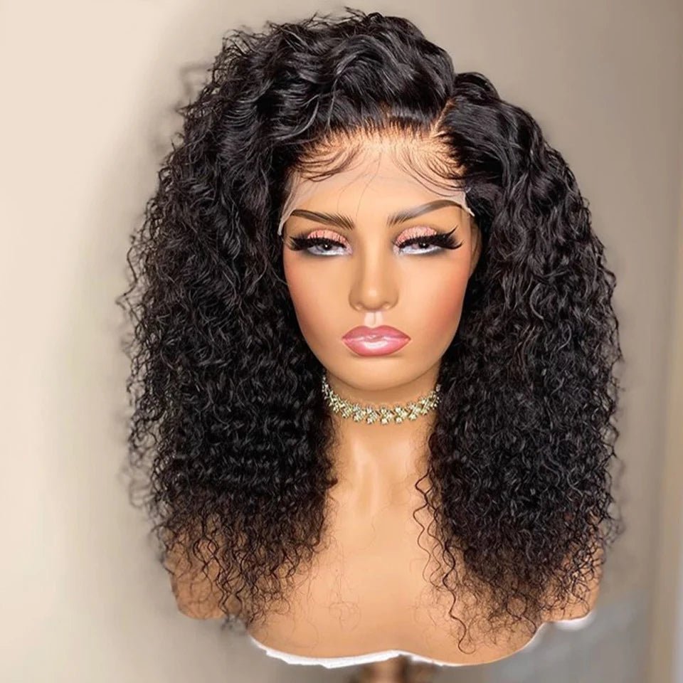 DNE Hair Curly Lace Closure Wigs Deep Wave 6x6 Lace Wigs for Women Model Front Show