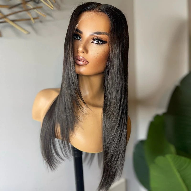 DNE Hair Straight Hair Wigs 13x4x1 T Part Lace Wig for Women 26 Inch Wig Real Picture Side Show