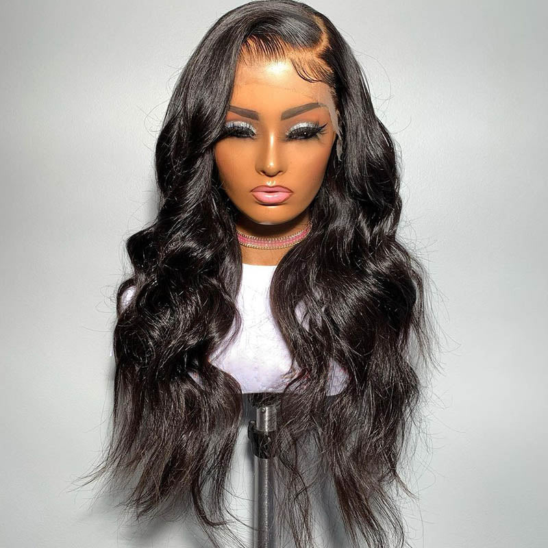 DNE Hair 13x6 Lace Front Wigs Straight Human Hair Wig for Women Side Part Wig Model Front Show