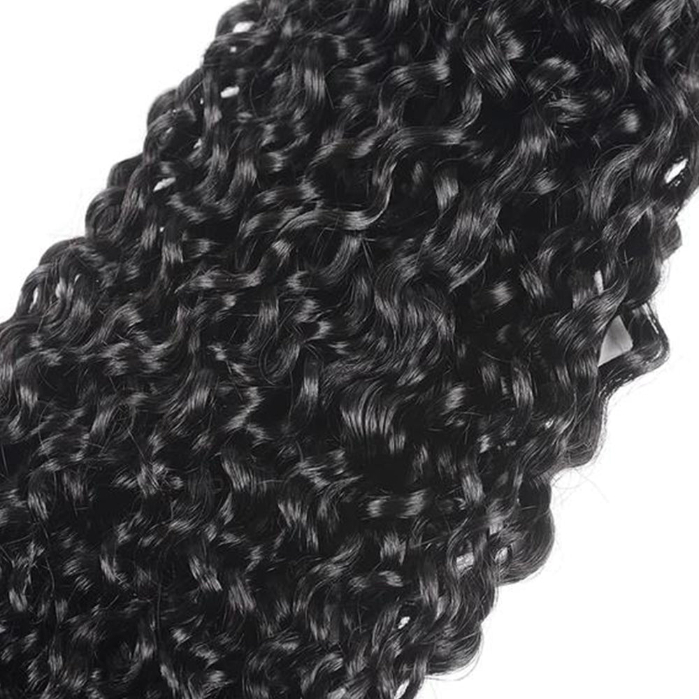 Zoom in Details of DNE Hair 10A Brazilian Water Wave Hair 1 Bundle 100% Unprocessed Human Virgin Hair Weave Extensions Natural Color