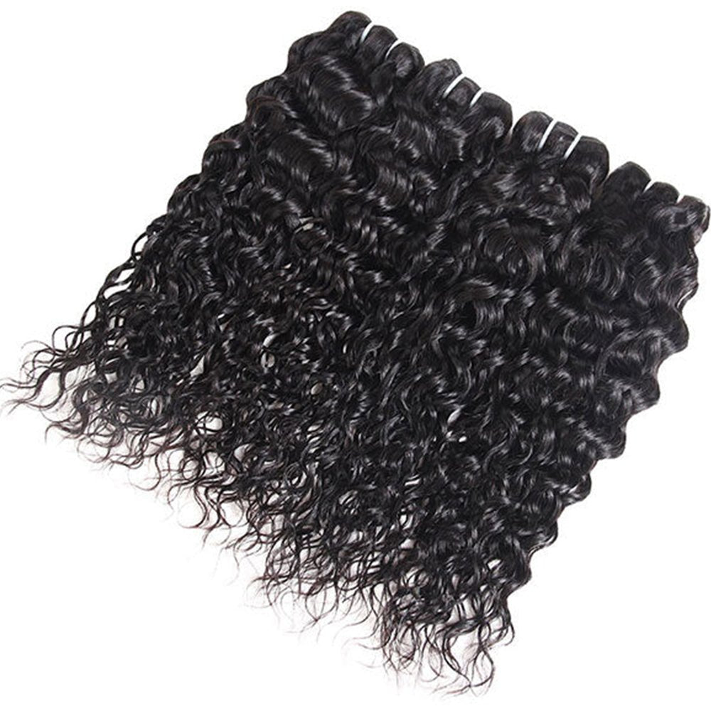 DNE Hair 10A Brazilian Water Wave Hair 3 Bundle 100% Unprocessed Human Virgin Hair Weave Extensions Natural Color 20 Inch 