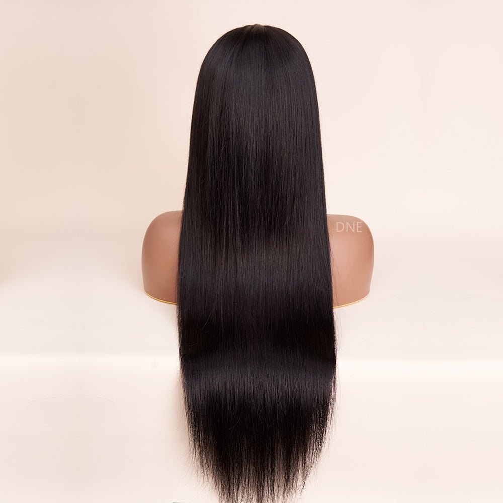 Long Straight Lace Front Wigs Human Hair Natural Black Wig Natural Hair Wig For Women Product Back Image Dsiplay (24 Inch)