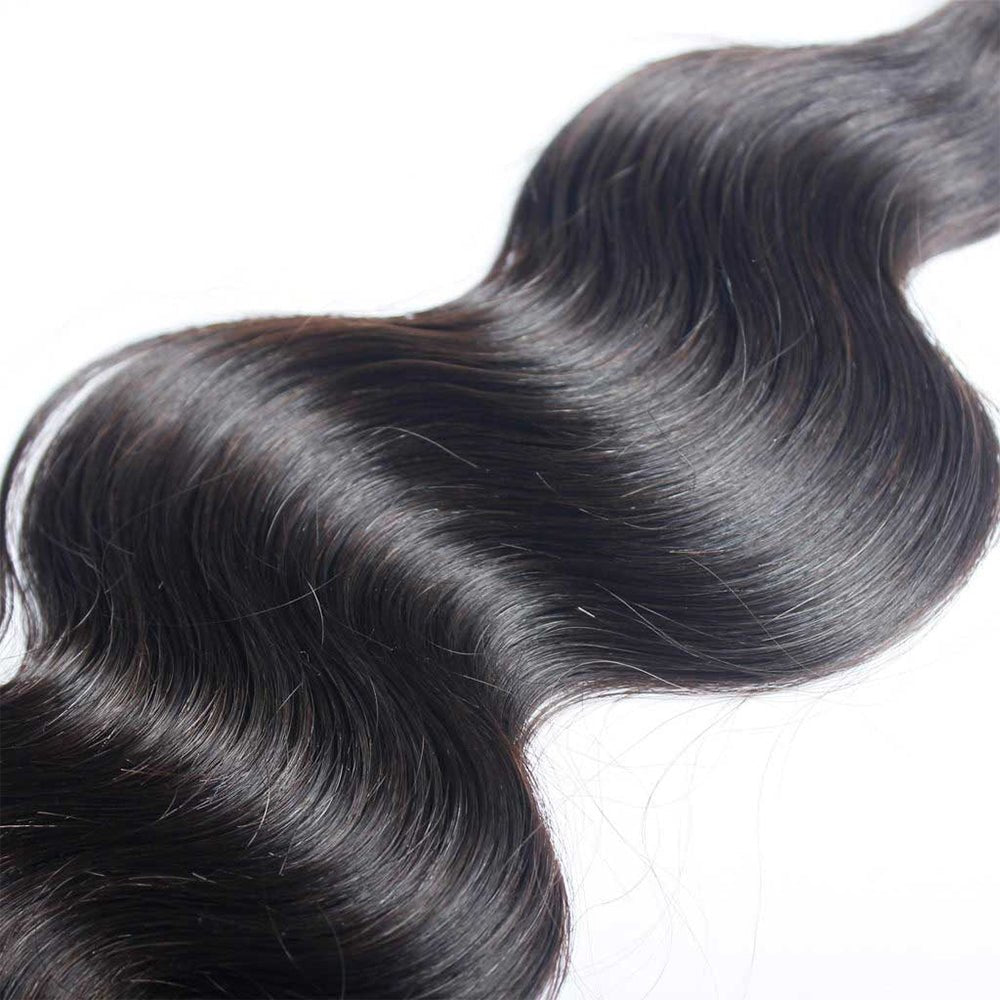 Zoom in Details of DNE Hair 18 inch Brazilian Virgin Human Hair Weave 1 Bundle Body Wave Hair Weft Extensions Natural Color