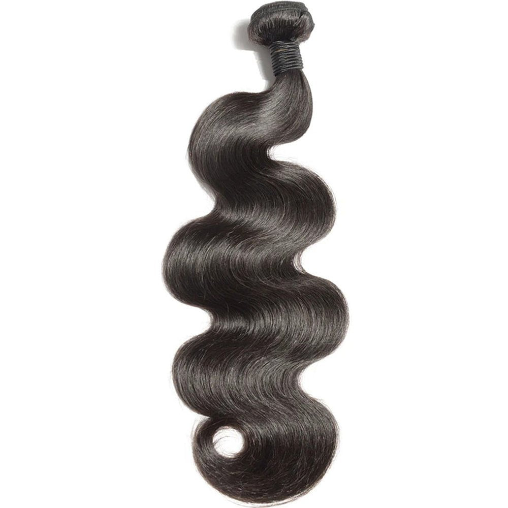 The Front View of DNE Hair 18 inch Brazilian Virgin Human Hair Weave 1 Bundle Body Wave Hair Weft Extensions Natural Color