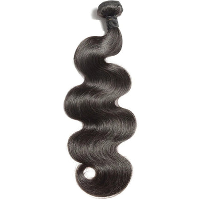The Front View of DNE Hair 18 inch Brazilian Virgin Human Hair Weave 1 Bundle Body Wave Hair Weft Extensions Natural Color