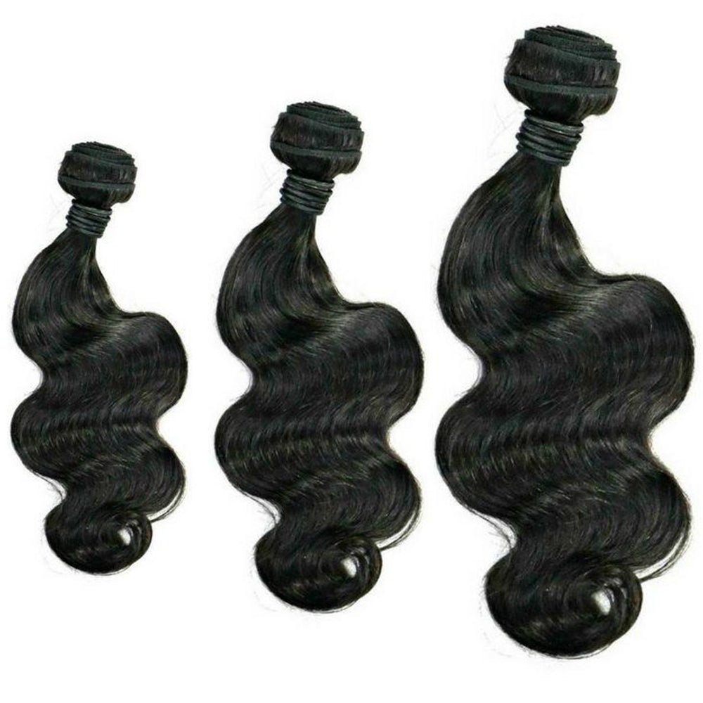 DNE Hair Virgin Brazilian Body Wave Hair 3Bundle 100%  Human Hair Weave 95-100gpc Natural Color Different Length Display