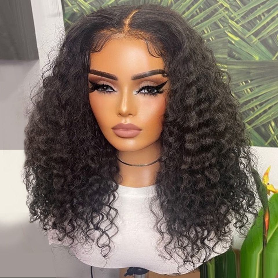 Deep Wave Wig 4x4 Closure Wigs Human Hair Curly Wigs for Women Model Front Show Picture Taken by Factory